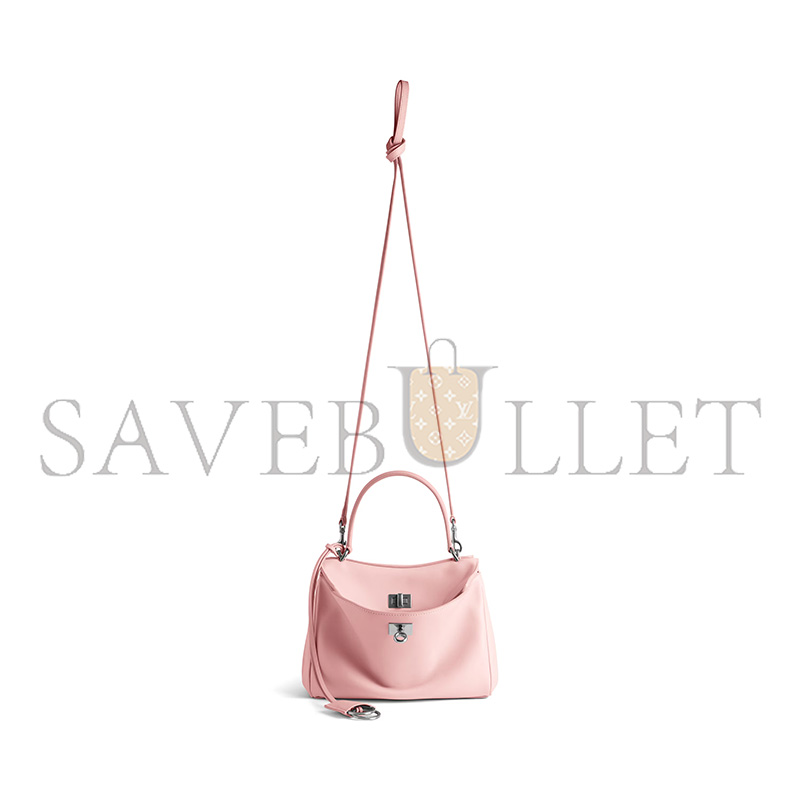 BALENCIAGA WOMEN'S RODEO HANDBAG MINI IN SUEDE PINK 7954562AA4U5831 (23*17*10cm)